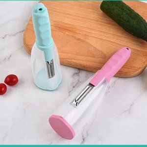 Stainless Steel Peeler with Container Vegetable Kitchen Gadget Storage